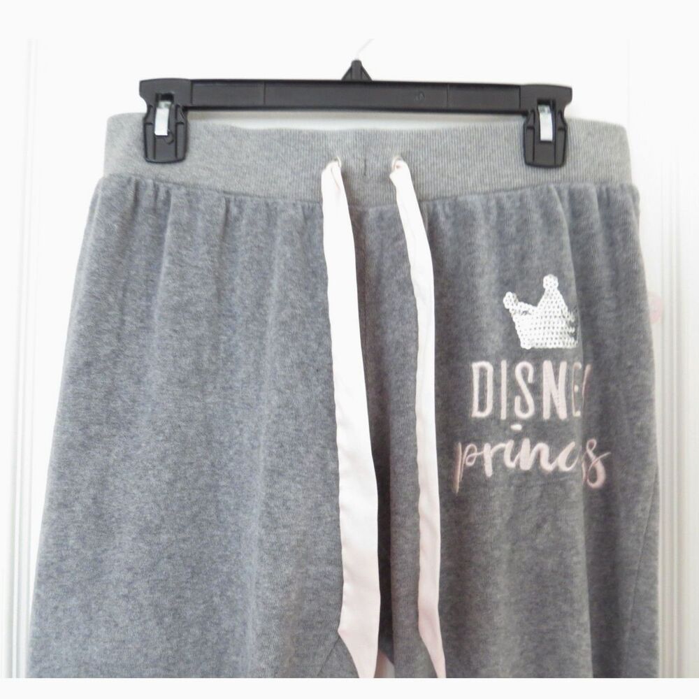 Disney Princess Women's Gray Fleece Joggers/Pajamas Y2K M EUC - Picture 4 of 12